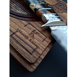  ДНІПРОВСЬКА ХВИЛЯ ніж ручної роботи майстра ALEKSANDR KASINEC, сталь Rex 121CPM, 67 HRC. Photo 2